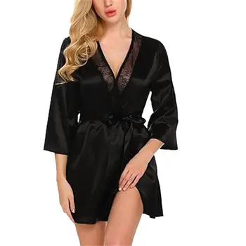 

2019 New Bathrobe Szlafrok New Silk Kimono Robe Bathrobe Women Silk Bridesmaid Robes Sexy Robes Satin Robe Ladies Dressing Gowns