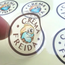 1000pcs Free shipping custom transparent self adhesive stickers clear PET labels hand made color printing seal tag Dia.30mm