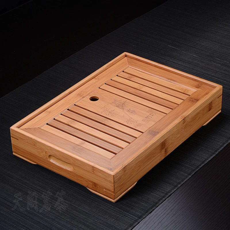 Решетчатый ящик* Бамбуковый поднос для сервировки чая 28*19 см бамбуковый чайный столик китайский чайный набор Натуральный Бамбуковый Поднос Традиционный китайский чайный поднос