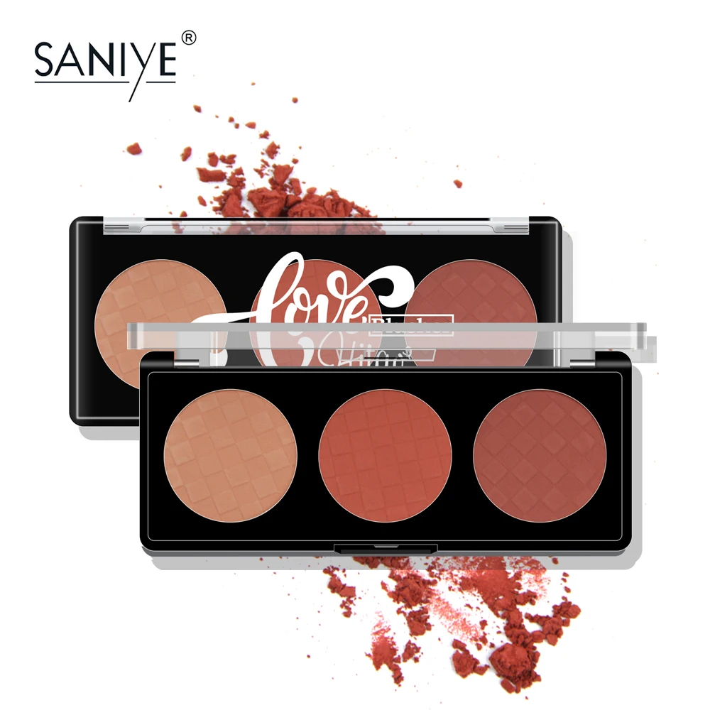 

SANIYE Face Blusher Powder Rouge Makeup Cheek Blusher Powder Minerals Palettes Blusher Brush Palette Cream Natural Blush H201