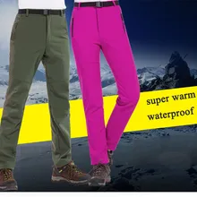 Уличные спортивные мужские и женские лыжные брюки, Зимние флисовые походные брюки из флиса, водонепроницаемые уличные походные брюки для альпинизма, лыжного спорта