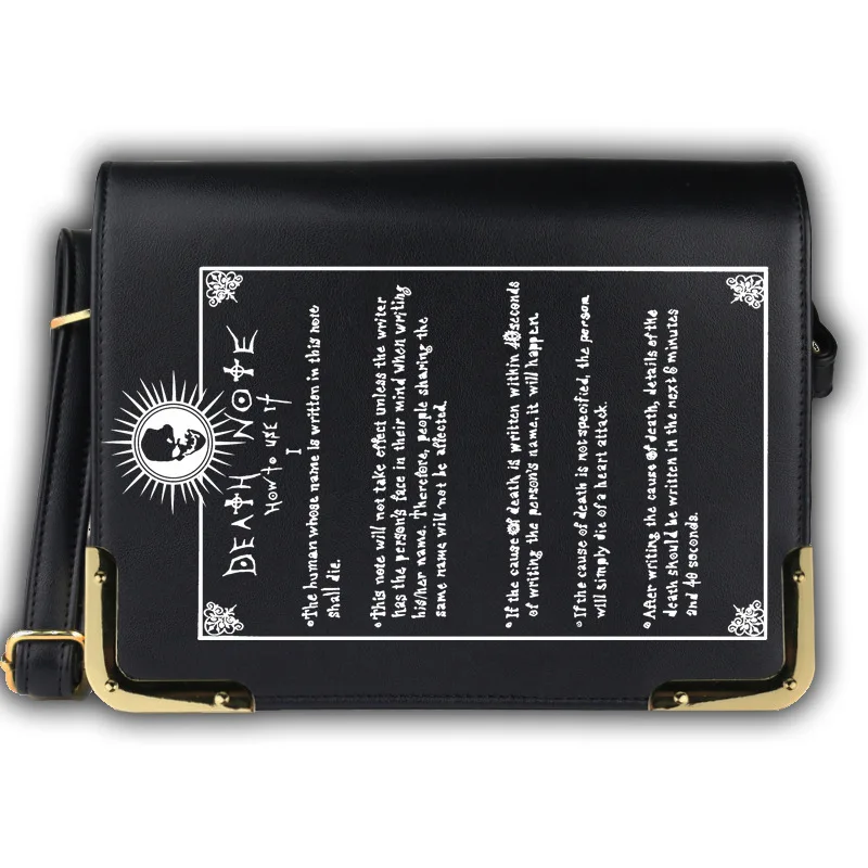 

anime New Death Note Women Black Bags Cosplay Messenger Bag Cartoon Lolita PU Shoulder School Crossbody Bags Satchels