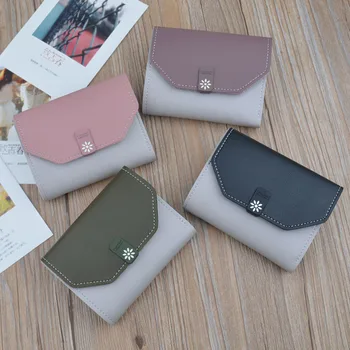 

15PCS / LOT Women Wallets Short Women Clutches Purse Bag Minimalist Wallet Female Leather Mini Coin Purse Girl Card Money Holder