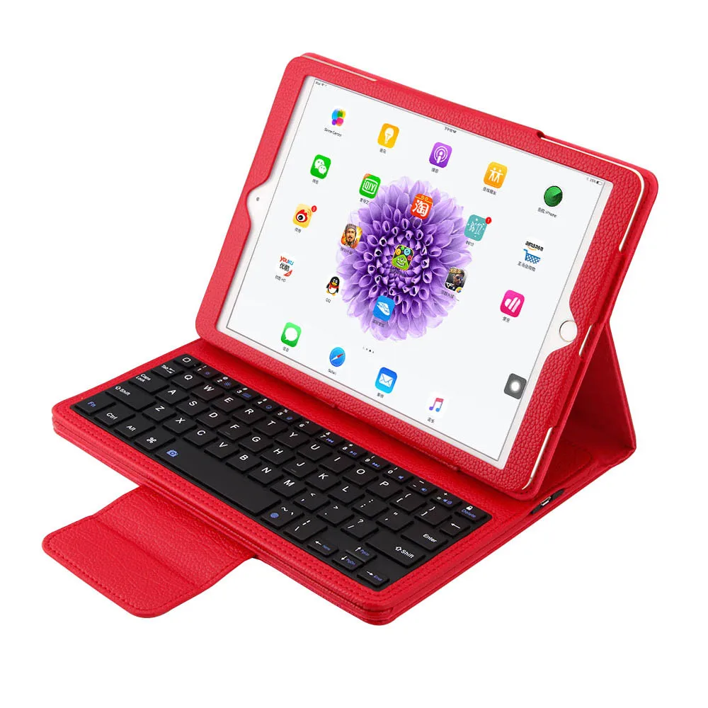 

2 in 1 Removable wireless Bluetooth Keyboard + PU Leather Case For Apple iPad Pro 10.5 2017 Fashion Solid Case With Keyboard
