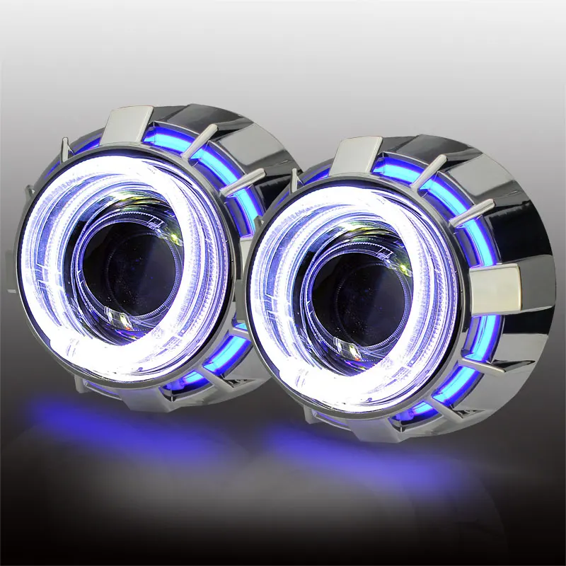 New bi xenon Double angel eyes optical fiber no dark areas H1 xenon