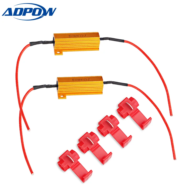 2pcs 50W 6OHM Load Resistors for Fix Auto Car Led bulbs Error LED Turn