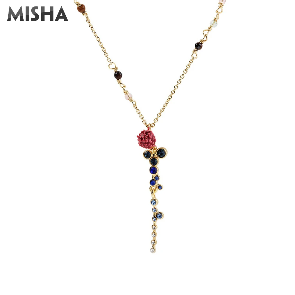 

MISHA Fashion Necklace For Women Charms Flower Shape High Quality Enamel Glaze Jewelry For Ladies Party Wedding Gift 1056