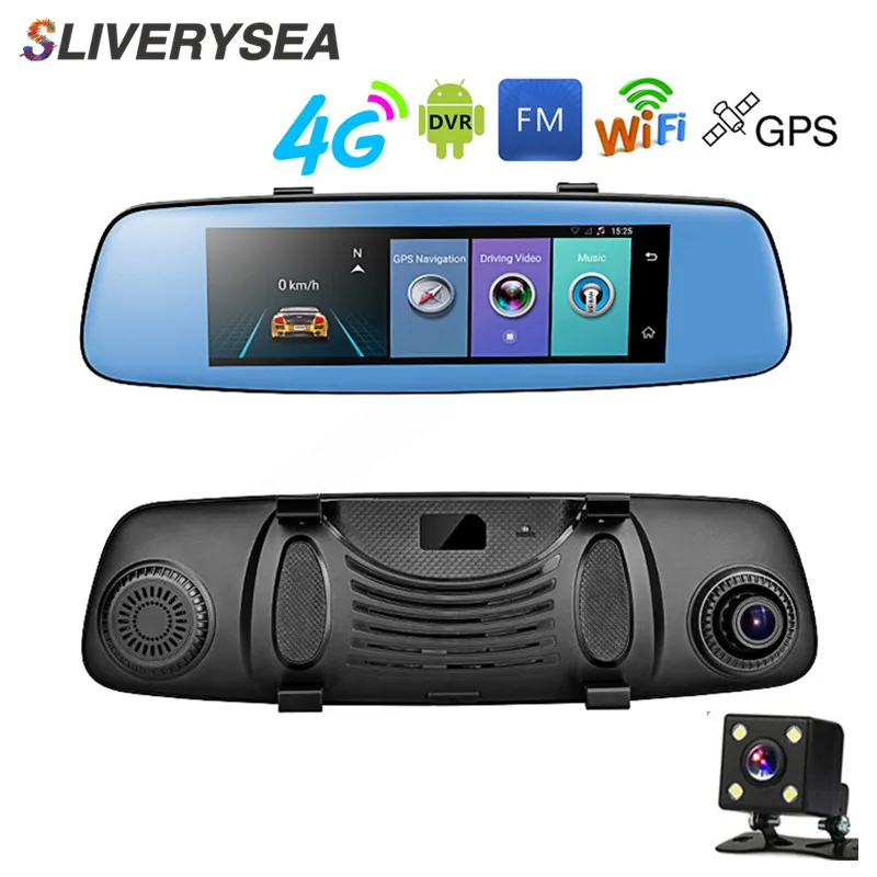 SLIVERYSEA Автомобильный видеорегистратор 7 84 дюйма IPS Touch 4G зеркальный Android ADAS GPS HD 1080P
