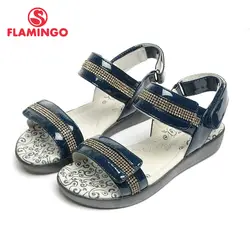Фламинго Новое поступление 2016 летняя детская одежда обувь модная Высококачественная обувь 100% натуральная кожа детские сандалии для