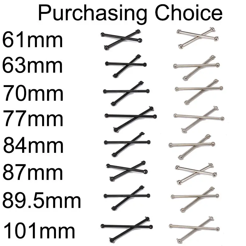 61 63 70 77 84 87 89,5 101 мм Приводной вал Dogbone Himoto 1/10 RC автомобиль HPI HSP Wltoy Losi axial Tamiya Redcat
