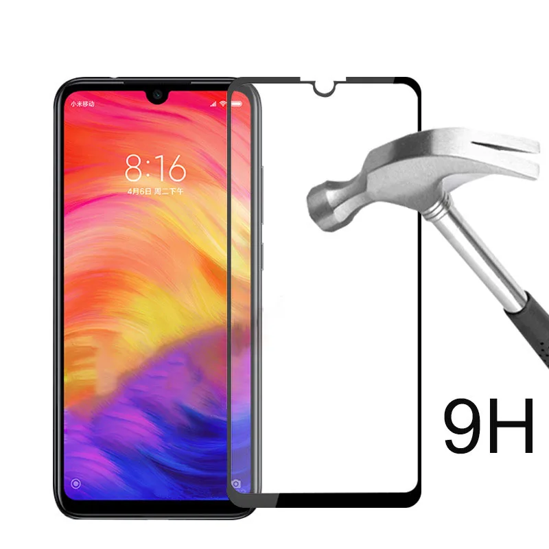 Casteel 5/лот полное покрытие закаленное стекло для Xiaomi Redmi Note 7 защитная пленка