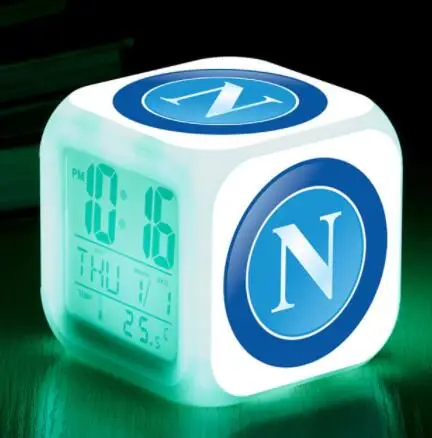 Torino футбольный клуб светодиодный Будильник reloj despertador de cabeceira часы Сенсорное освещение цифровые часы Wake Up в подарок Gox - Цвет: Коричневый