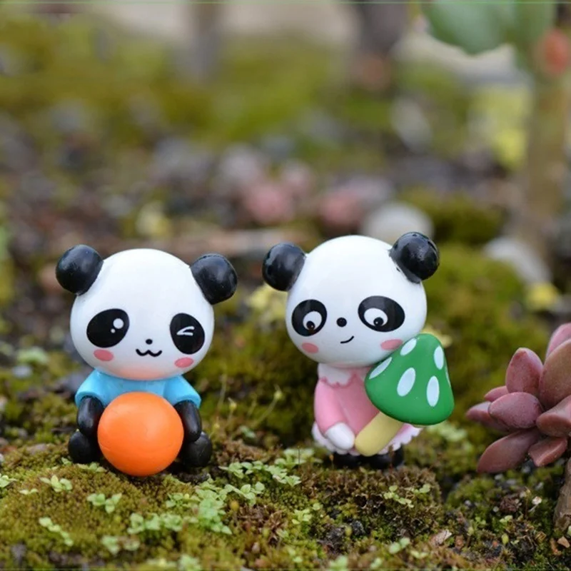 Милые мини-фигурки животных панда кукольный домик игрушки миниатюры/Террариум микро Фея садовые аксессуары и украшения «сделай сам»