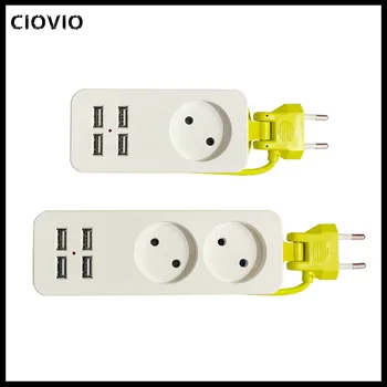 

EU Plug USB Power Strip Electrical Socket Surge Protector Extension Sockets USB Smart Mobile Phone Wall Charger Desktop Hub