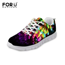 FORUDESIGNS/ г., осенняя Женская Повседневная разноцветная обувь дышащая для досуга обувь на плоской подошве для женщин, повседневная прогулочная обувь на плоской подошве со шнуровкой