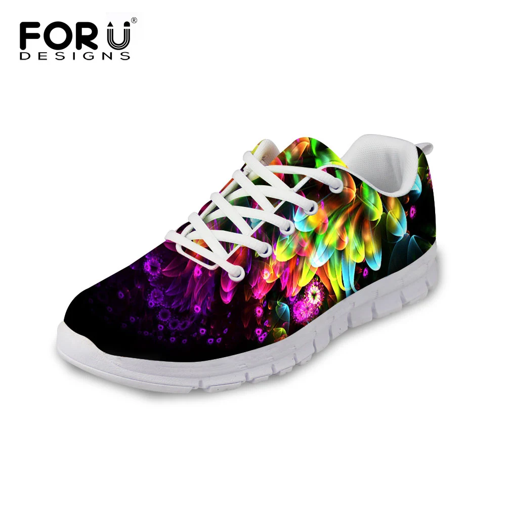 

FORUDESIGNS 2018 Autumn Women Casual Multicolor Shoes Breathable Leisure Flat Shoes For Female Daily Walking Lace Up Flats