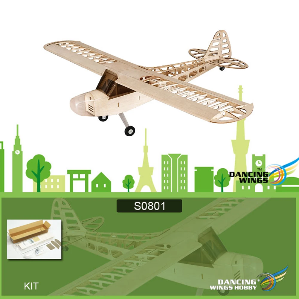 DIY Летающая модель S0801 Balsa деревянный радиоуправляемый самолет 1,2 м Piper Cub J-3 пульт дистанционного управления авиационный набор версия DIY игрушки для детей