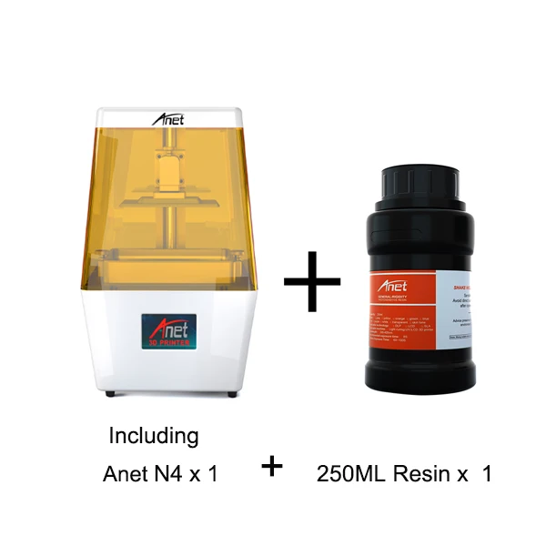 N4 Add 250ML Anet 3d принтер N4 Ультра высокая точность 40um SLA УФ Смола светочувствительный светильник-вылечивание рабочего стола Impresora 3d принтер Drucker - Цвет: N4 Add 250ML