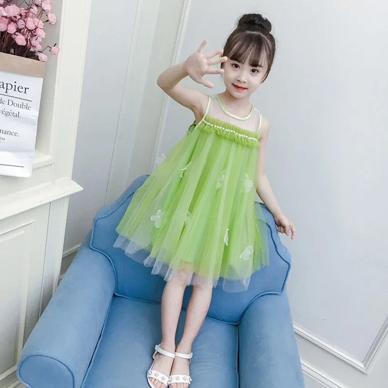 2018 summer green dresses kids beach clothing-in Dresses from Mother ...