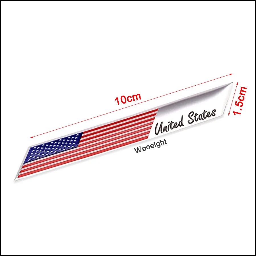 3D Aluminum USA United States American Flag Car Stickers Fender Trunk Emblem Badge For Audi A4 BMW VW Alfa Toyota Camry (4)