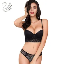 Новое поступление Vanlo Брендовые женские модные элегантные кружева половина чашки пуш-ап бюстгальтер набор