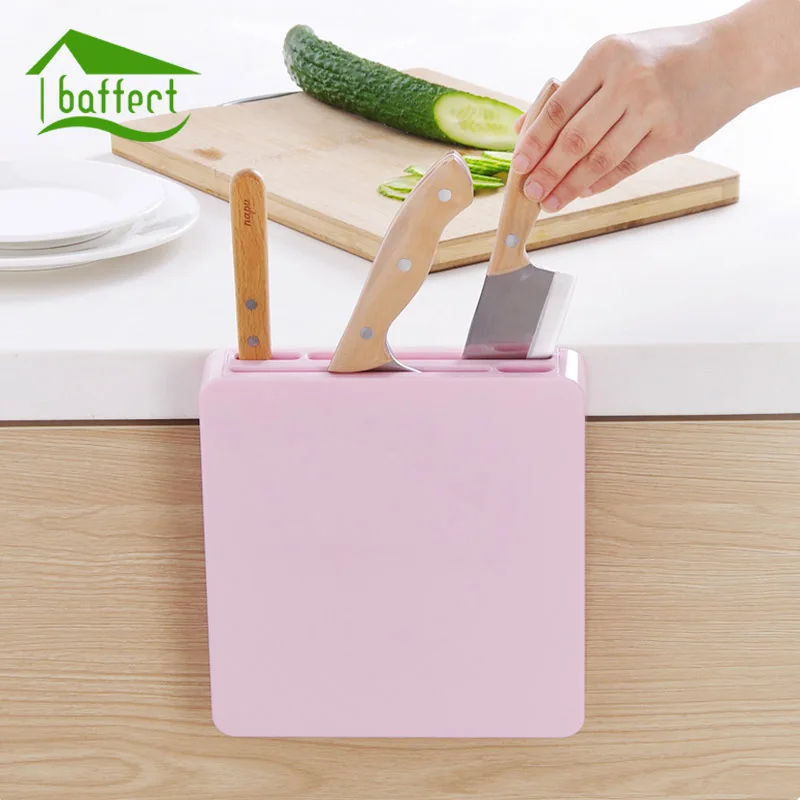 

Hidden Wall Tool Holder Knife Block Plastic Storage Rack Holder Shelf Kitchen Accessories Cooking Tools Knive Stand For Knives