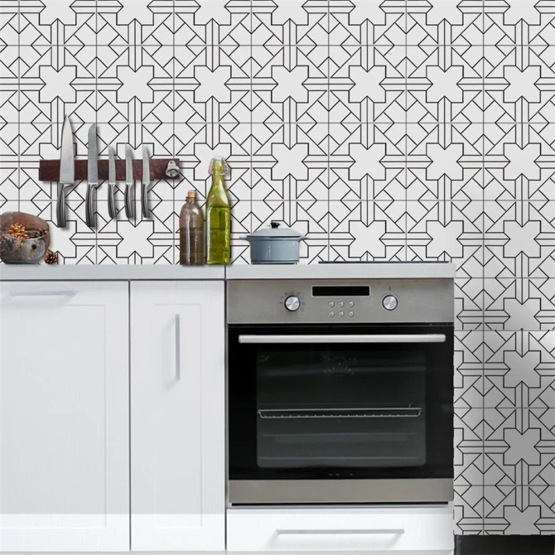 2018 New  1Roll Self Adhesive Tile Art Wall Decal Sticker DIY Kitchen Bathroom waterproof Decor Vinyl 03
