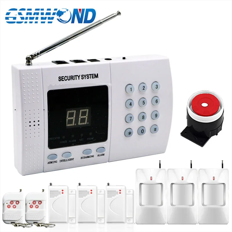 433mhz pstn alarm system 2PCS remote control 3pcs Door PIR