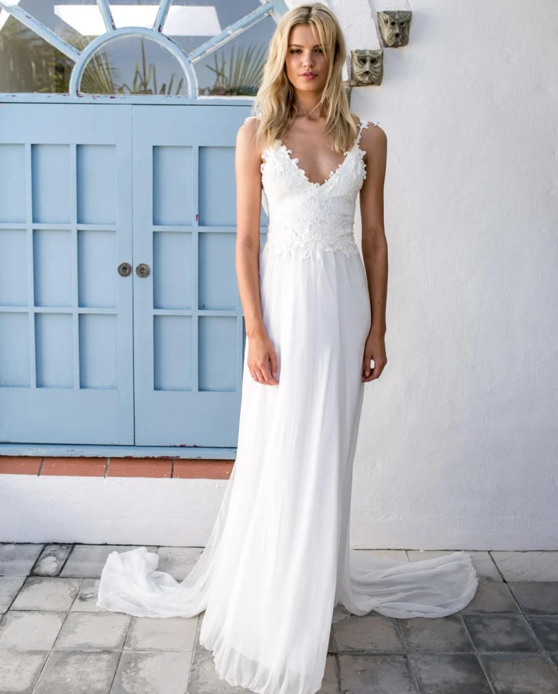 Wedding Casual Wedding Dress popular casual wedding gowns buy cheap lots 2017 summer sexy beach dresses backless spaghetti straps lace chiffon bridal gown vestido de