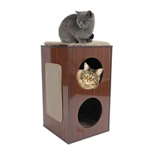 Фотография Domestic Delivery Kitten Love! Fun Pet Cat Climbing Frame Animal House Brown Furniture Dual Use Novel Design Luxury Cat Climbing