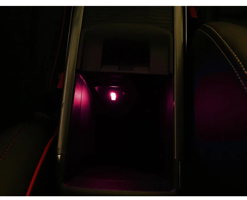 USB LED mini Wireless Car Interior Lighting Kit car styling interior decoration Atmosphere light white blue pink (6)
