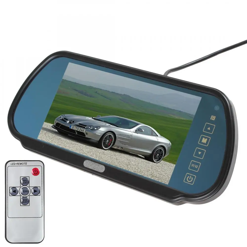 

7 Inch 480 x 234 TFT LCD Widescreen 2-Channel Video Input Car Rearview Monitor with Touch Button