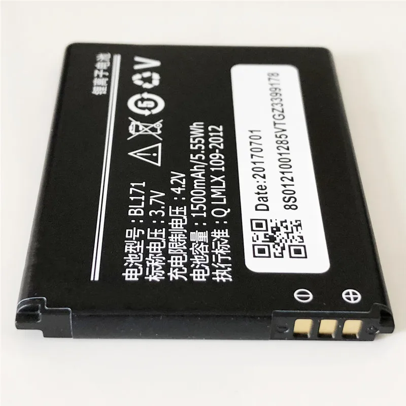 3,7 V 1500 мА/ч, BL171 для lenovo A319 A356 A368 A370E A375E A376 A60 A65 A500 A390 A390T батарея