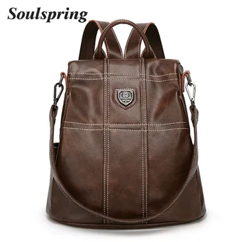 

New Women Backpack 2019 New Anti Theft Designer Backpacks Women High Quality PU Leather Ladies Backpack Travel Woman Bagpack