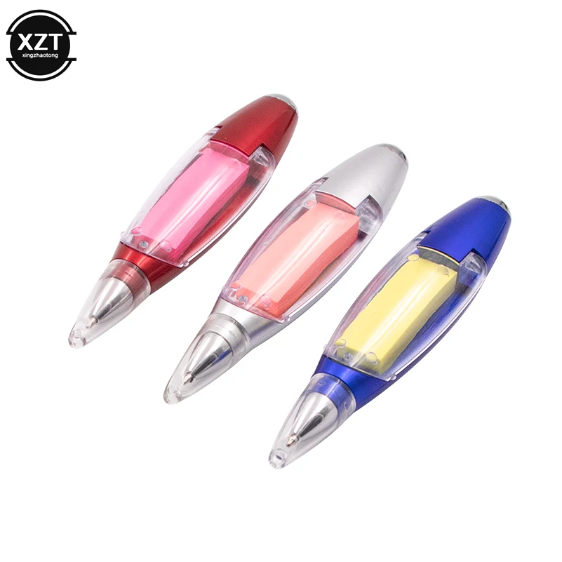 

New Multi-Function Portable Ballpoint Pen with Sticky Notes LED Lights Lanyard for Emergency Use,School Supplies