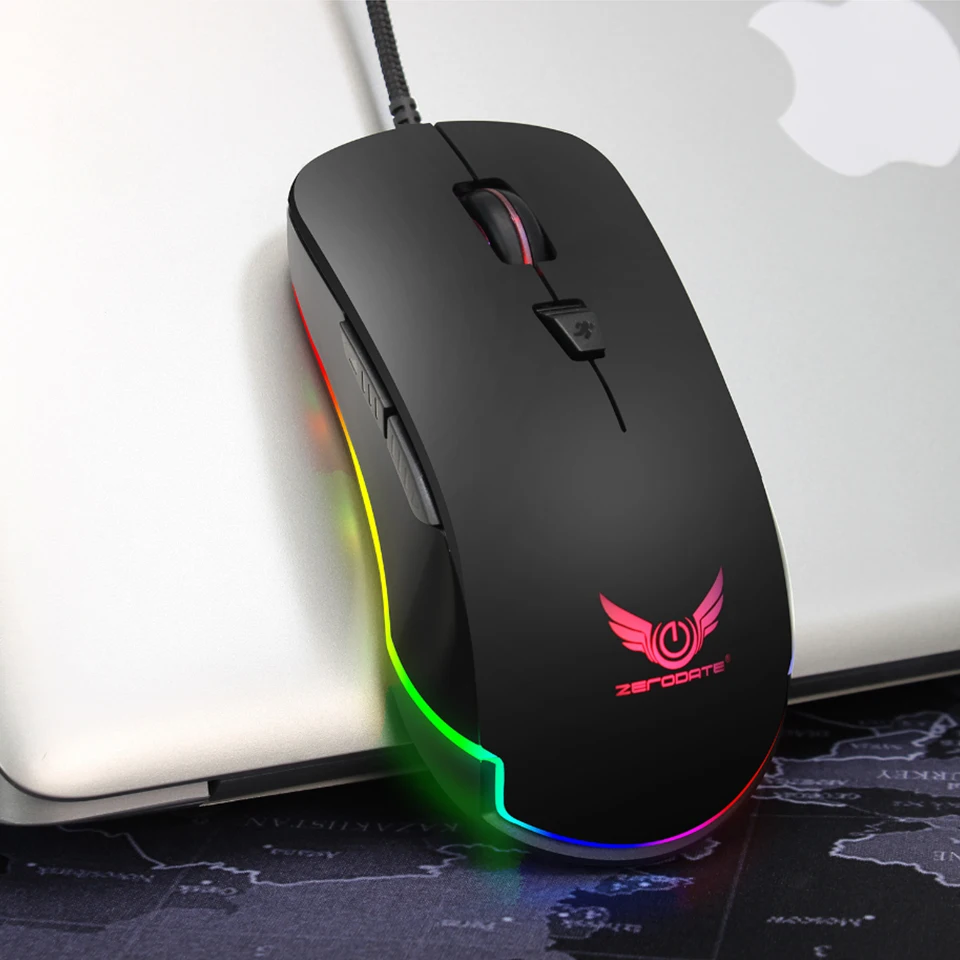 Бесшумный щелчок Проводная игровая мышь USB 6 Buttons4800DPI Бесшумная оптическая компьютерная Мышь мышь для ПК, ноутбука, Тетрадь Игры Геймер