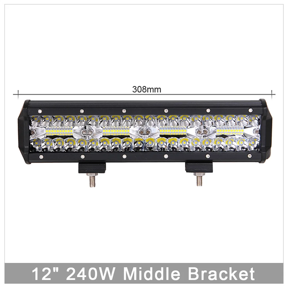 240W Combo Beam x1 60 Вт 120 Вт 180 Вт 4х4 внедорожный светодиодный светильник Бар для автомобилей комбинированный лучи внедорожник ATV Трактор Лодка б/у экскаватор 12V 24V Подсветка - Цвет: 240W Combo Beam x1
