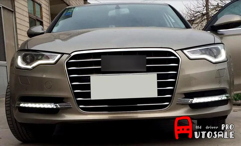 For Audi A6 C7 2012 - 2015 Exterior Car Daytime Running Lights Styling Trim Exterior Car Parts 2pcs For Audi A6 C7 2012 - 2015 Exterior Car Daytime Running Lights Styling Trim Exterior Car Parts 2pcs