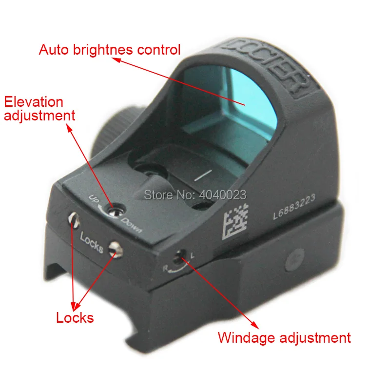 Тактический Docter III Red Dot Sight 1x22 Авто Яркость компактный мини Red Dot Scope Docter 3 с маркировкой черный