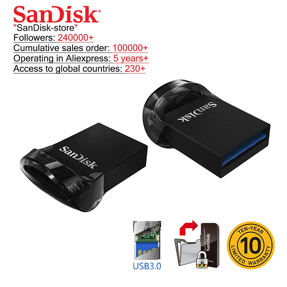 

SanDisk USB 3.0 USB Flash Drive 256GB 128GB 64GB 32GB 16GB Pen Drive Pendrive Flashdisk U Disk