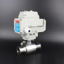 2 ''3 way T-порт моторизованный электрическим приводом шаровой кран 304, быстрое подключение