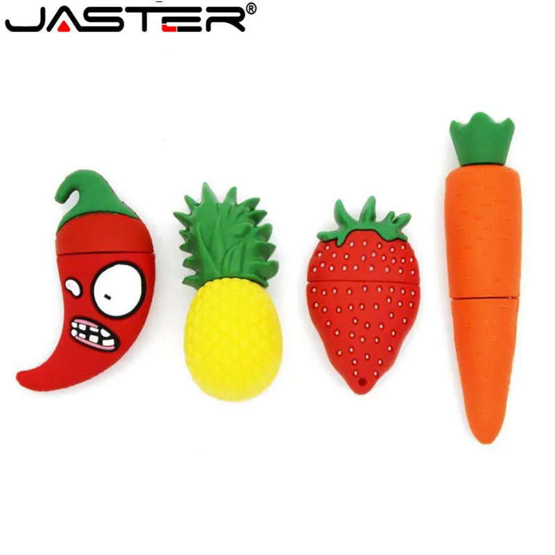 

JASTER strawberry carrot model usb flash drive berries pendrive 8gb 16gb 32gb 64GB fruit pepper pendrives pepper memory stick