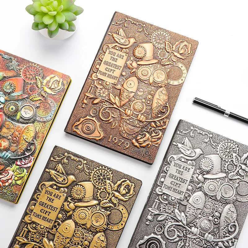 

A5 Hardcover Diary Classic PU Leather Notebook Gift 100 Sheets Lined Paper Book The Time Machine Stationery