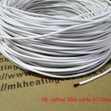 Minco Heat инфракрасный 6K Углеродное волокно проводник кабель 66 Ом/м силиконовой резины изолированный нагревательный провод