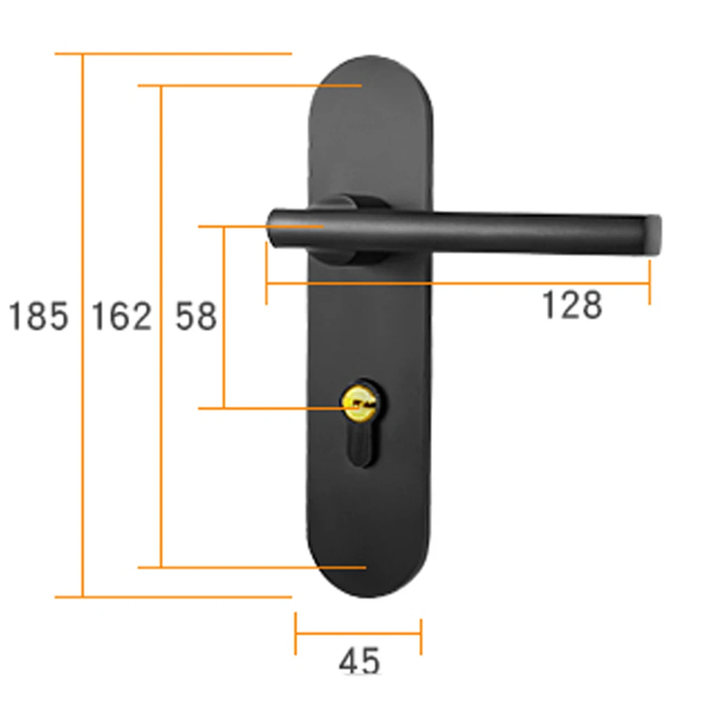 Door Handle Lock Front Back Lever Lock Bathroom Bedroom Door Handles #1