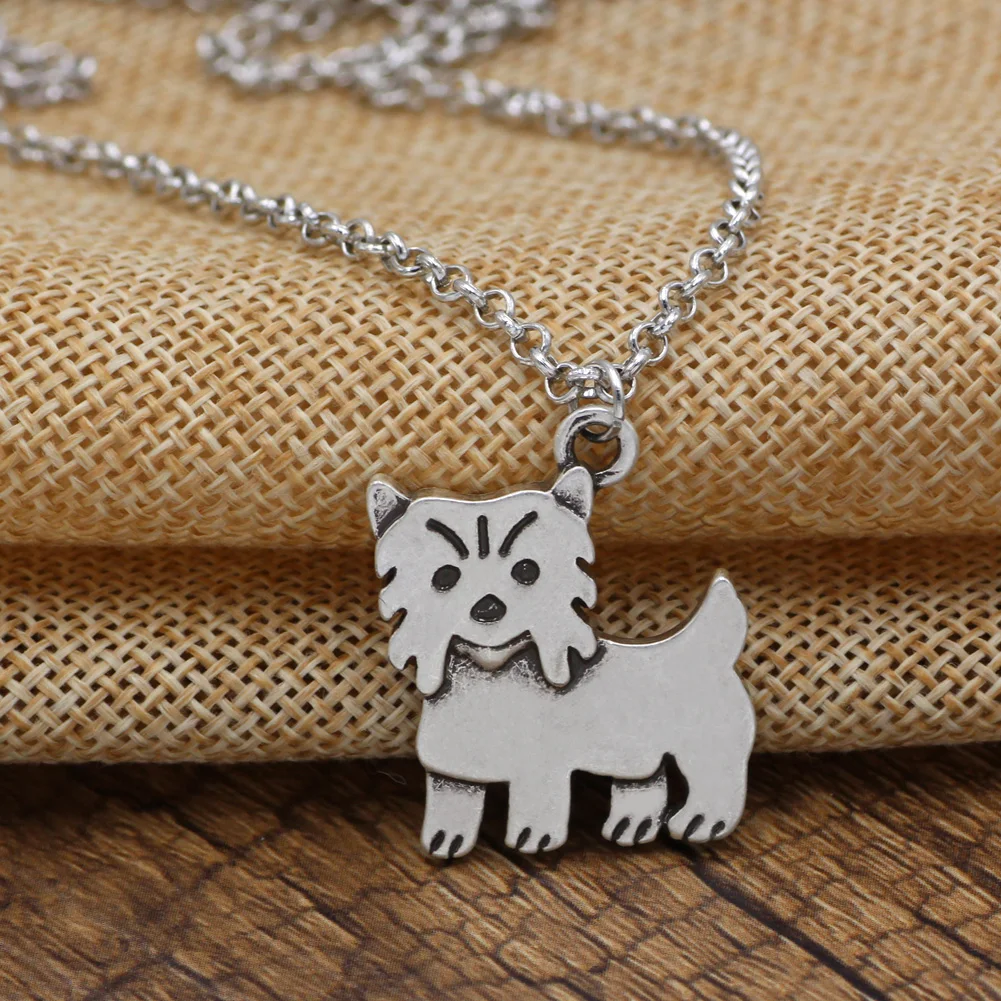 Women Simple Vintage Colar Hippie Yorkshire Terrier Choker Necklace