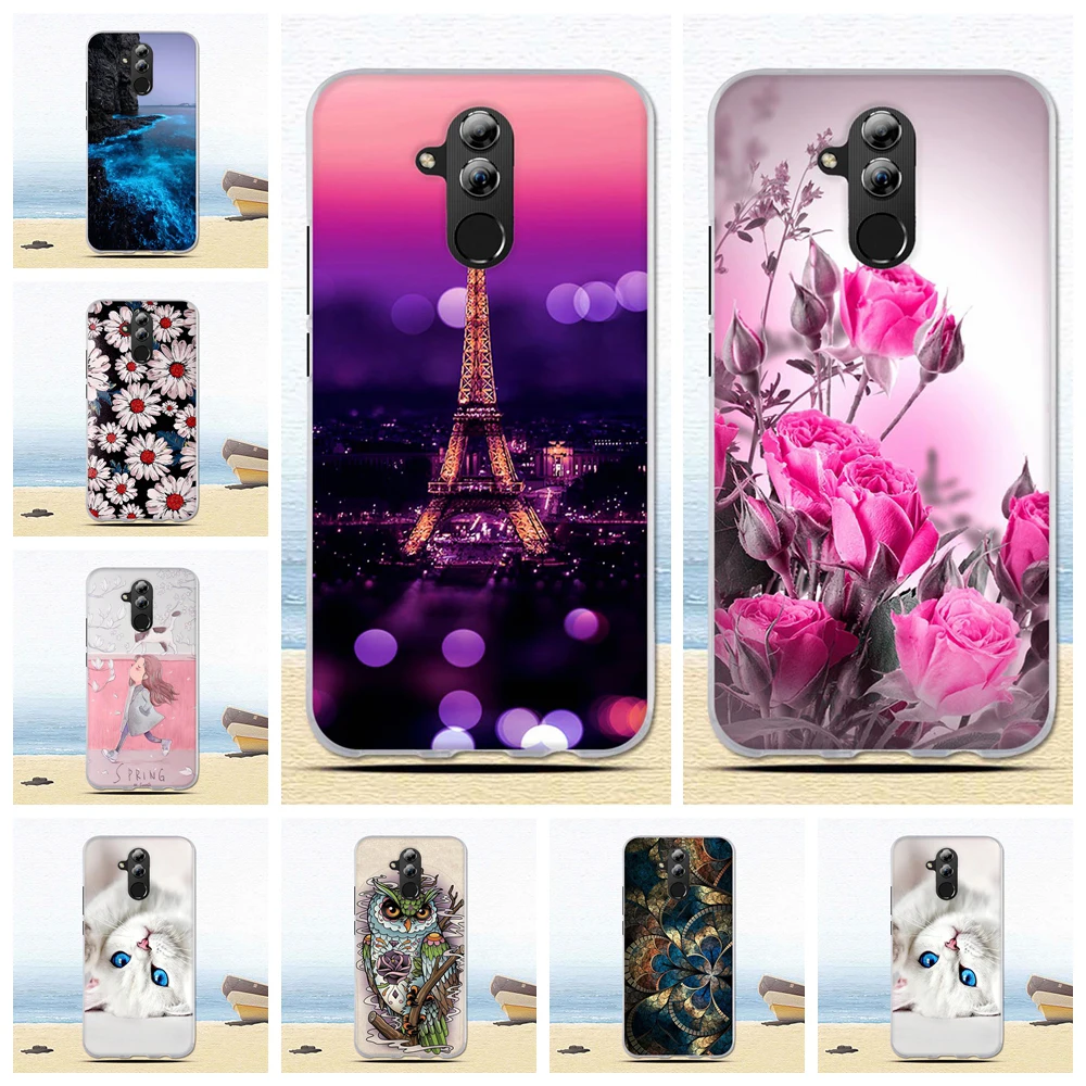 

Silicone Case For Huawei Mate 20 Lite Case Back Shell for Huawei Maimang 7 Case 6.3 inch Cute Cartoon Cat Soft TPU Cover