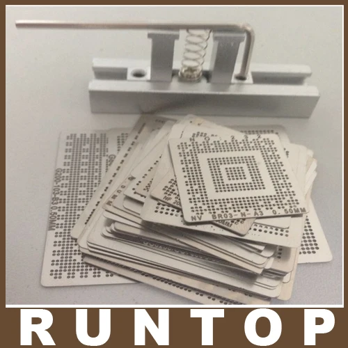 for Laptop Intel Chip 50 pcs /set Bga Reballing Stencil Tample Kit with Free Universal Reball Station freeshipping 100% new intel 82801hbm ic chipset with bga stencil 90mm nh82801hbm