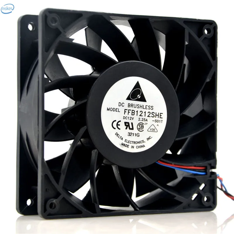 

DHL Free Original FFB1212SHE DC 12V 2.25A 27W 12038 120*120*38mm 3 Wires  Computer Blower Cooling Axial Fan
