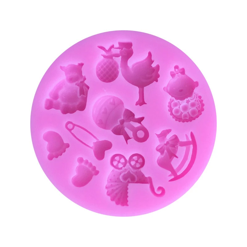 

DIY Baking Tools Sugar Baby Carriage Chocolate Mold Cup Cake Decoration Mold Baking Mold Silica Gel